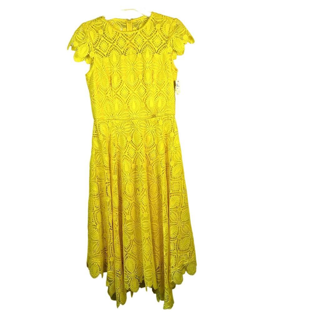 SKU 2022 Antonio Melani Yellow Dress Size 4 Daisy Lace Lemon NWT $199 women
